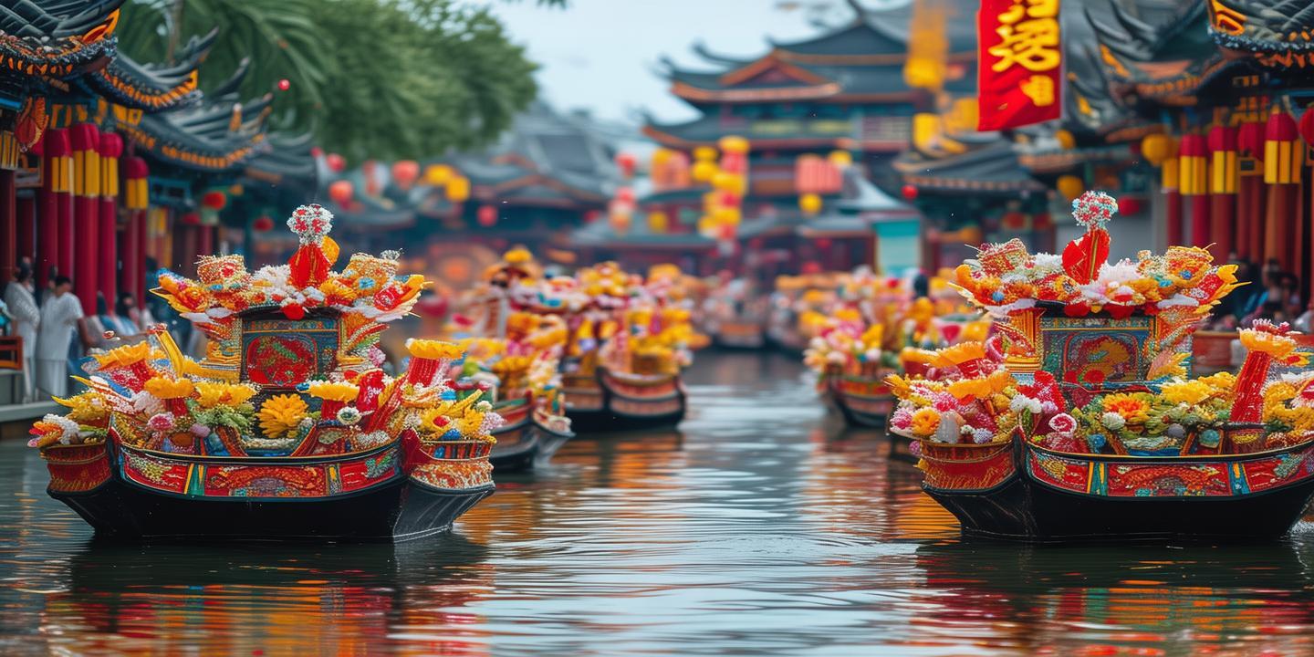三水芦苞北帝诞巡游再现明代仪仗,百艘花艇游胥江,传承千年民俗文化